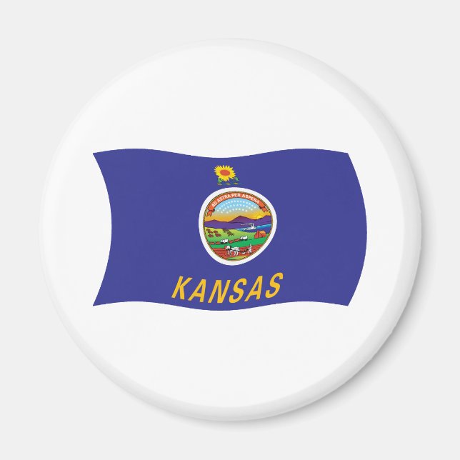 Kansas-Flaggenmagnet Magnet (Vorne)