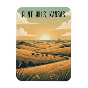 Kansas Flint Hills Reise-Souvenir Magnet