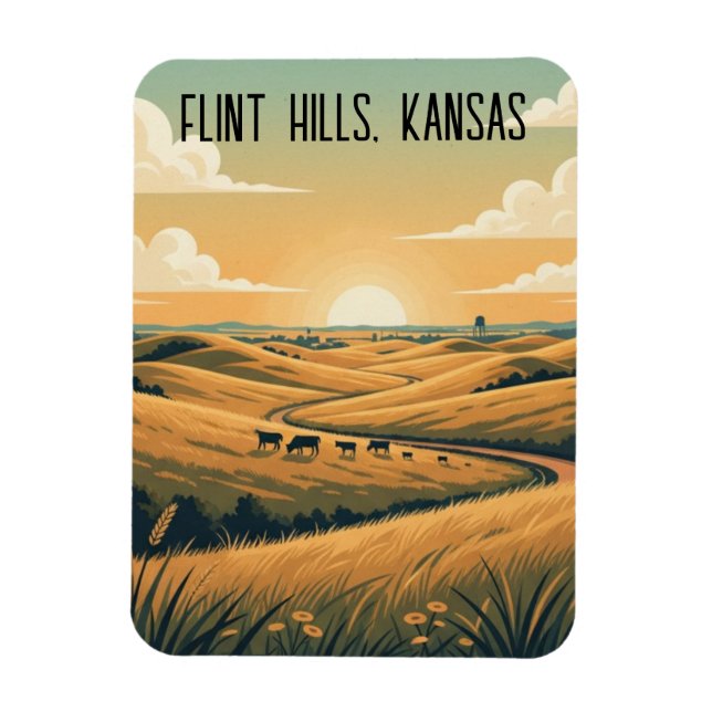 Kansas Flint Hills Reise-Souvenir Magnet (Vertikal)