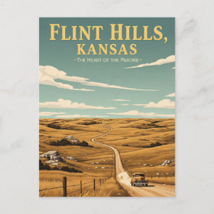 Kansas Flint Hills Reise-Souvenir Postkarte