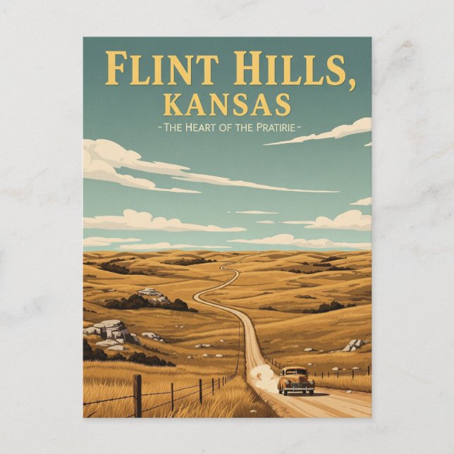 Kansas Flint Hills Reisen Souvenir Postkarte (Vorderseite)