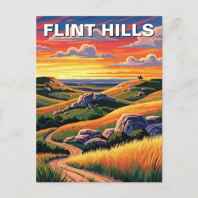 Kansas Flint Hills Travel Souvenir Postkarte (Vorderseite)