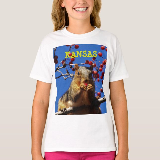 Kansas Foxtail Squirrel Girls' Basic T - Shirt (Vorderseite)