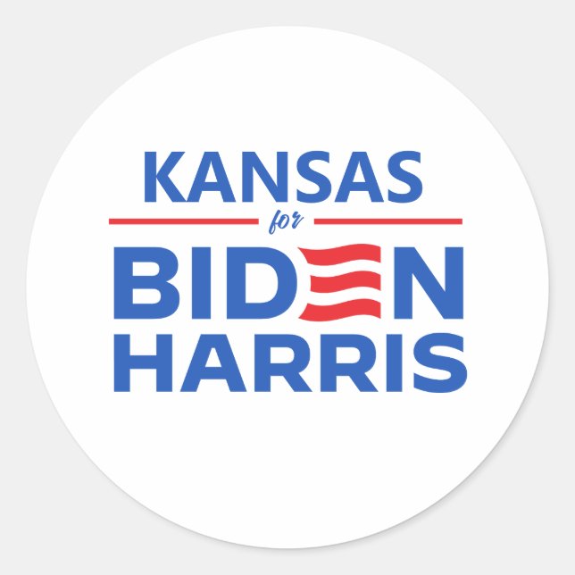 Kansas für Biden Harris Car Magnet Runder Aufkleber (Vorderseite)