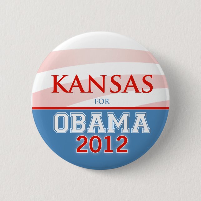 KANSAS für Obama 2012 Button (Vorderseite)