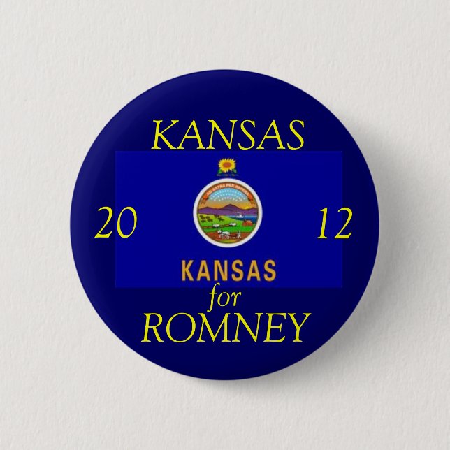 Kansas für Romney 2012 Button (Vorderseite)