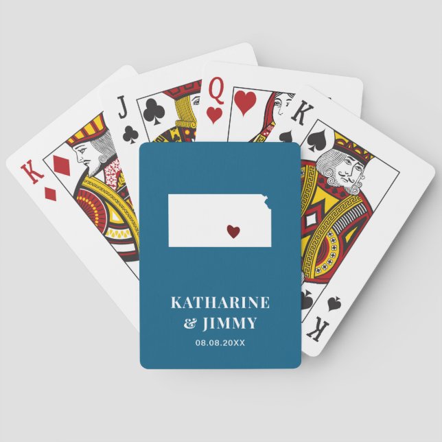 Kansas Gastgeschenk Hochzeit Deck Karten, Staat Ka Spielkarten (Rückseite)