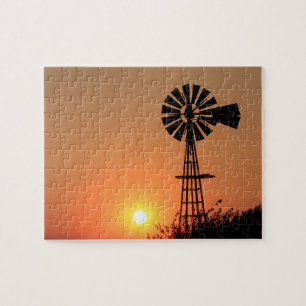 Kansas Golden Orange Sunset Puzzle