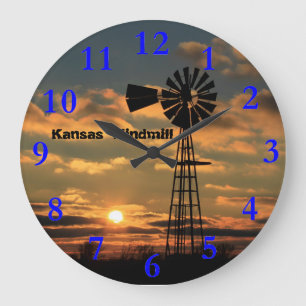Kansas Golden Sunset CLOCK Große Wanduhr