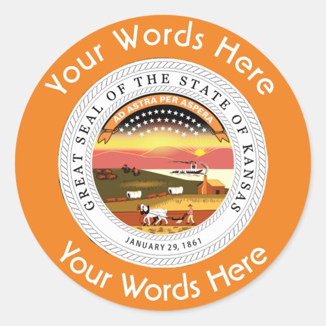 Kansas Great Siegel Custom Aufkleber (Vorderseite)