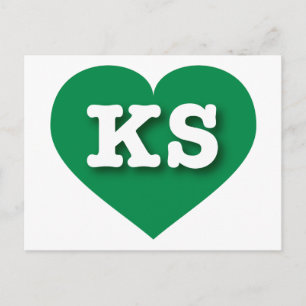 Kansas Green Heart - I Liebe KS Postkarte