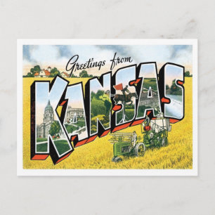 Kansas Grüße aus den US-Bundesstaaten Postkarte