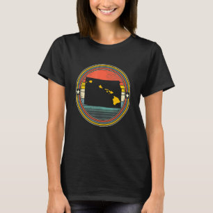 Kansas Hawaii Roots Origin Staat Map Retro T-Shirt