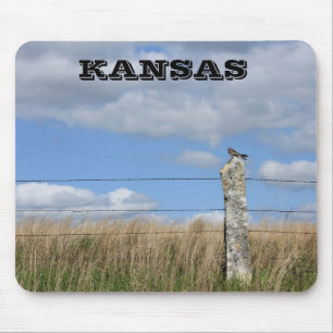Kansas Hawk auf einem Kalkstein Post Mouse PAD Mousepad