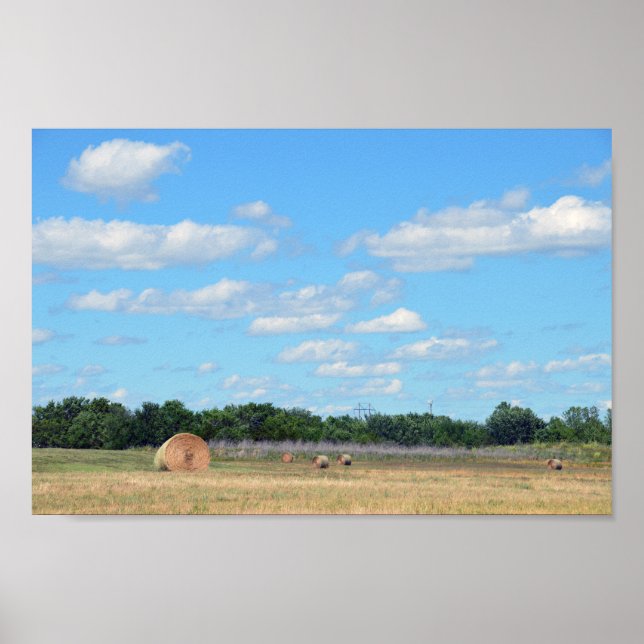 Kansas Hay Bales Poster (Vorne)