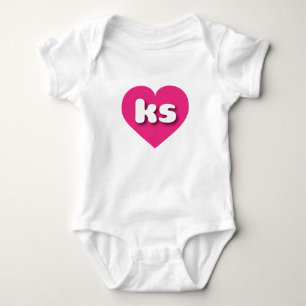Kansas heiß rosa Herz - I Liebe Baby Strampler