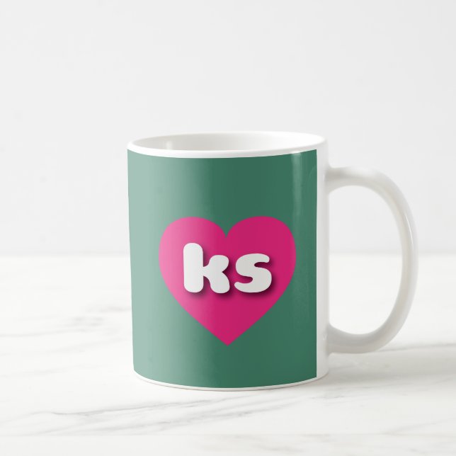 Kansas heiß rosa Herz - I Liebe Kaffeetasse (Rechts)