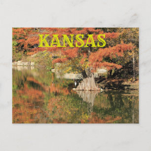 Kansas Herbstlaub mit Reflektionskarte Postkarte