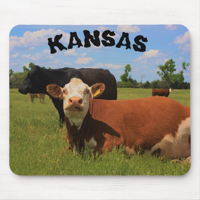 Kansas Hereford und Angus Cows Mouse Pad Mousepad (Vorne)
