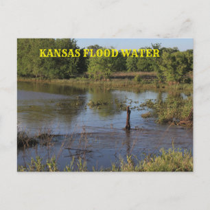 Kansas Hochwasser in einem Bauernhof.Postkarte. Postkarte