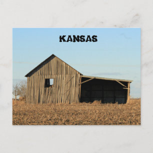Kansas Holzstall im Feld Postkarte