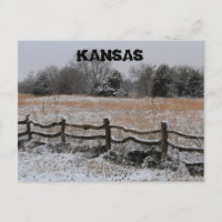 Kansas Holzzaun Winter Wonderland Post Card