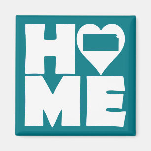 Kansas Home Heart State Fridge Magnet