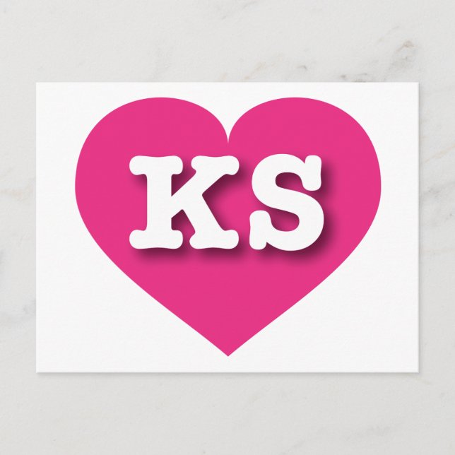 Kansas Hot Pink Heart - I Liebe KS Postkarte (Vorderseite)