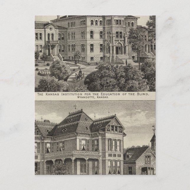 Kansas-Institut für Bildung des Blinden Postkarte (Vorderseite)