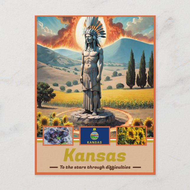 Kansas Kaleidoskop: Surrealer Staat Freude Postkarte (Vorderseite)
