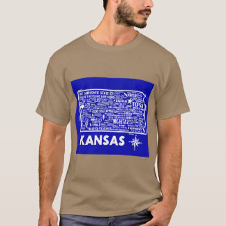 Kansas Karte überdimensioniert T-Shirt