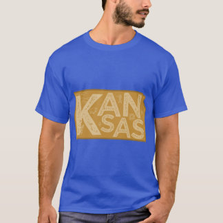 Kansas-Kartentypografie Braun T-Shirt