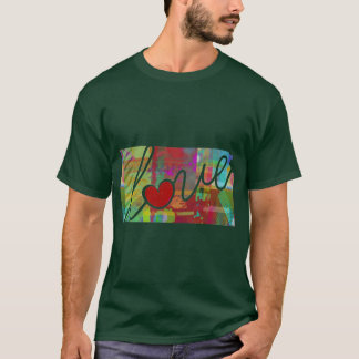 Kansas KS Liebe Eine Farbige Aquarell-Staatskarte  T-Shirt