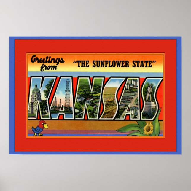 Kansas Large Letter Gruß Poster (Vorne)