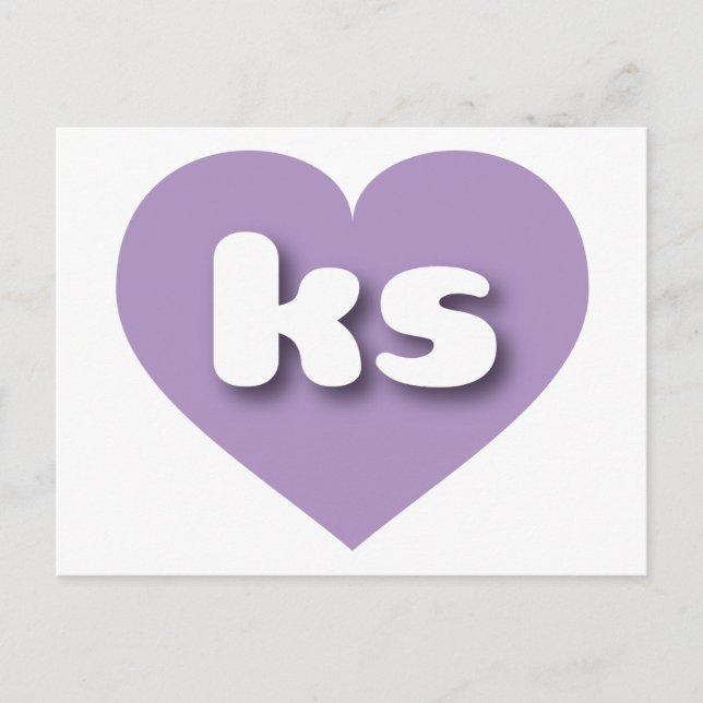 Kansas lavender heart - I Liebe ks Postkarte (Vorderseite)