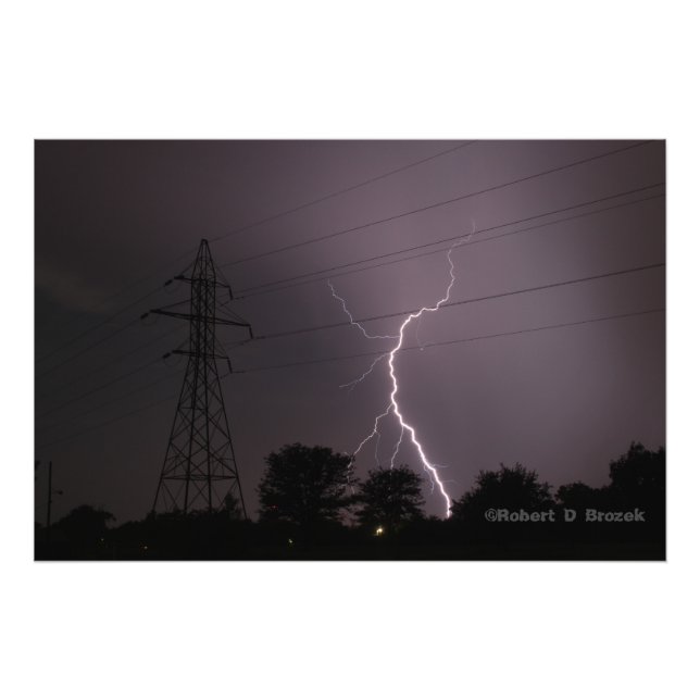 Kansas Lightning Storm Foto Poster. (Vorne)