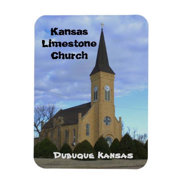 Kansas Limestone Church Square Magnet (Vertikal)