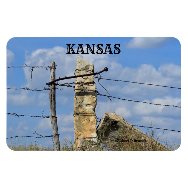 Kansas Limestone Fence Magnet (Horizontal)