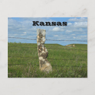 Kansas Limestone Fence Post POST CARD Postkarte