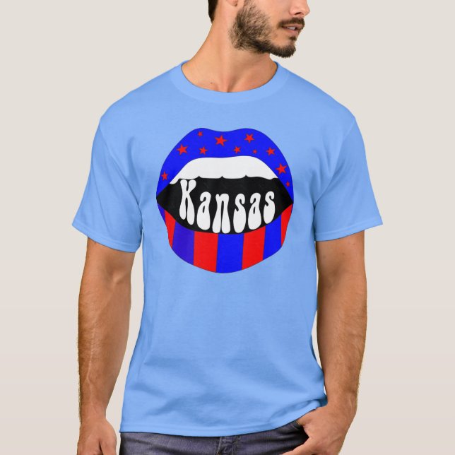 Kansas Lippen Oversized T-Shirt (Vorderseite)