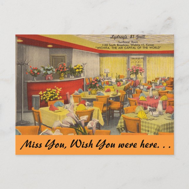 Kansas, Lydroys 81 Grill, Wichita Postkarte (Vorderseite)