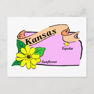 Kansas Map Postkarte
