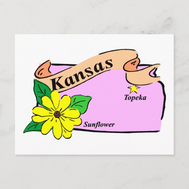 Kansas Map Postkarte (Vorderseite)