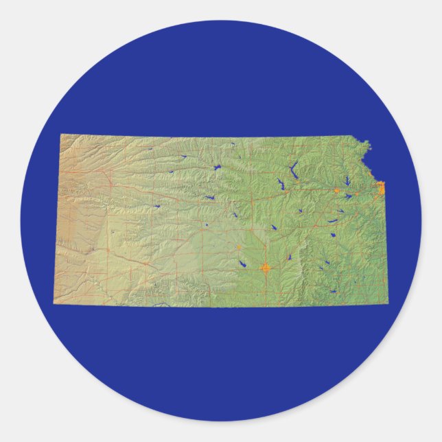Kansas Map Sticker (Vorderseite)