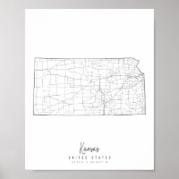 Kansas Minimal Street Map