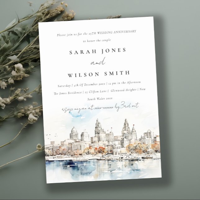 Kansas Missouri Watercolor Hochzeitsfeier Einladung (Von Creator hochgeladen)