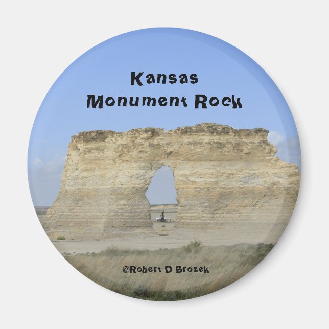 Kansas-Monument-Felsen-runder Magnet (Vorne)