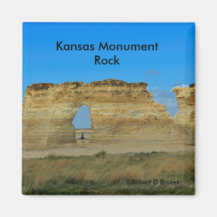 Kansas Monument Rock Square Magnet