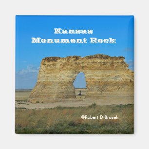 Kansas Monument Rock Square Magnet