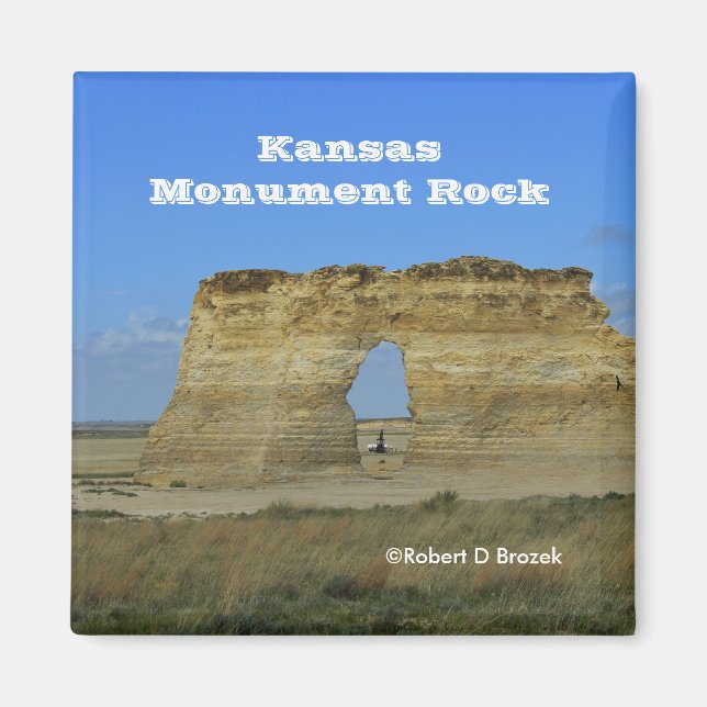 Kansas Monument Rock Square Magnet (Vorne)